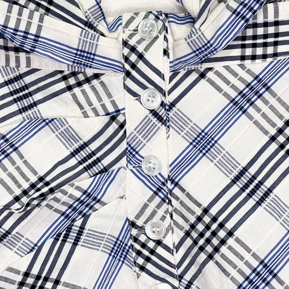 Veronica Beard Women's Size 8 Kaia Plaid Check Wrap Ruffle Skirt Blue & White - Picture 6 of 11